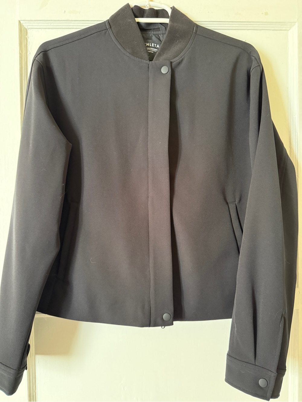 Athleta Endless Bomber jacket Black size small p